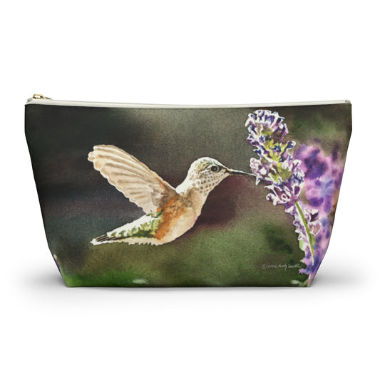 "Hummer at Lavender" Accessory Pouch w T-bottom