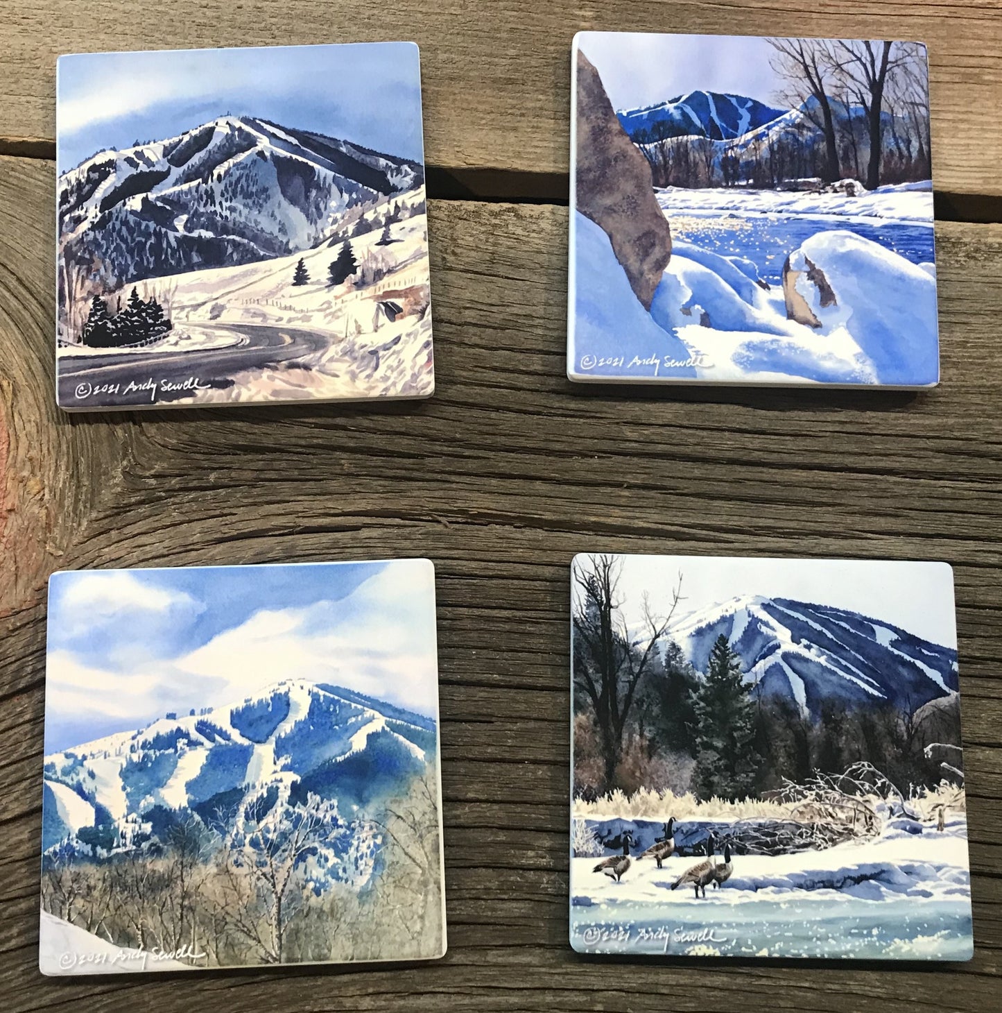 ASC035 "Baldy Over Bitteroot" ceramic coaster