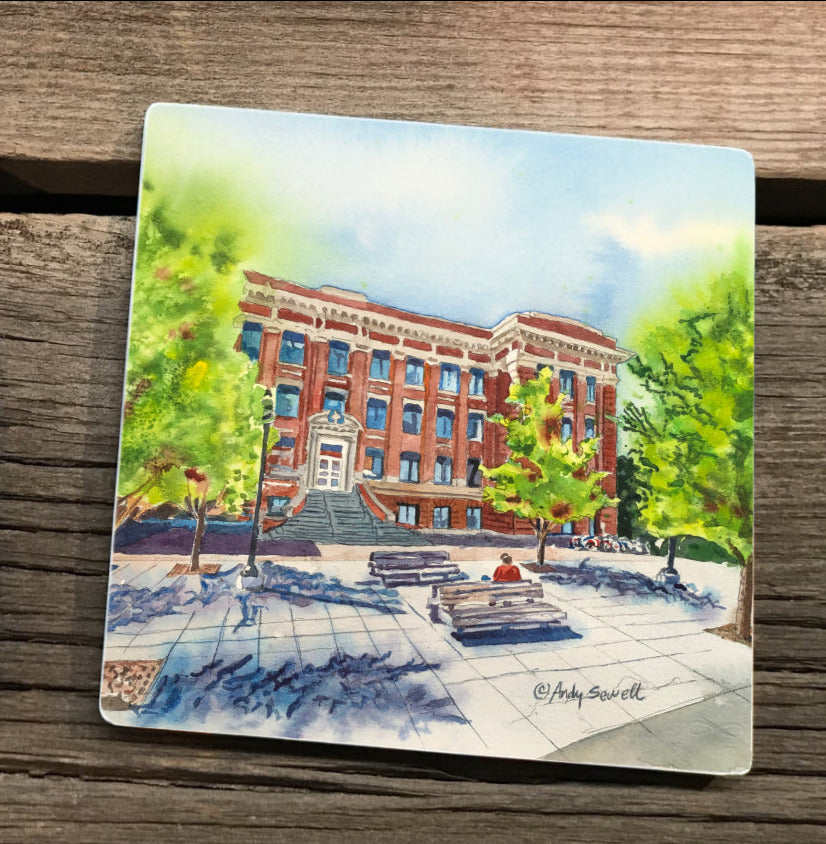 "University Springtime" WSU Wilson-Short Hall, a signed edition art print from watercolor