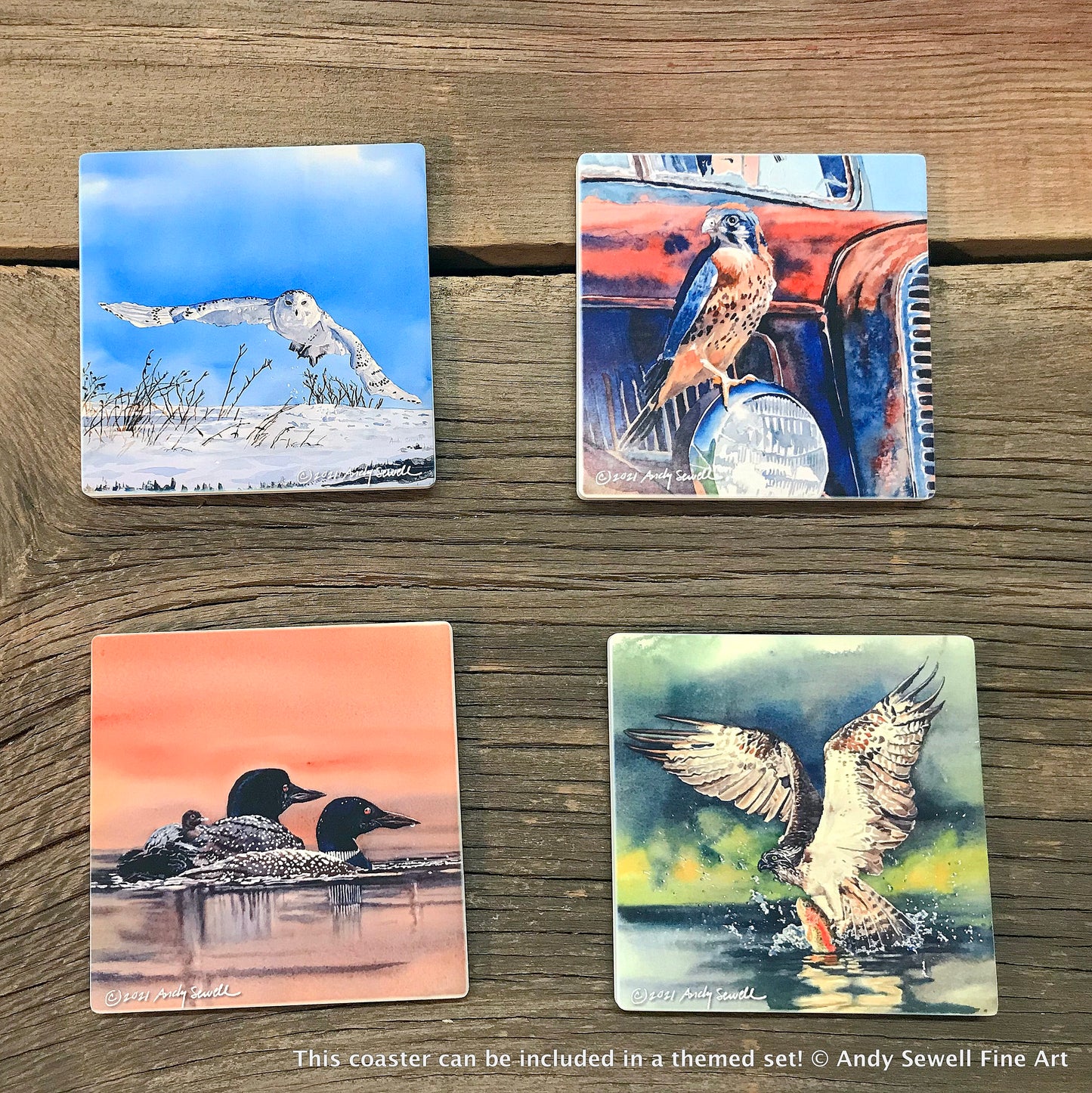 ASC379 "Owl's Perch" ceramic coaster
