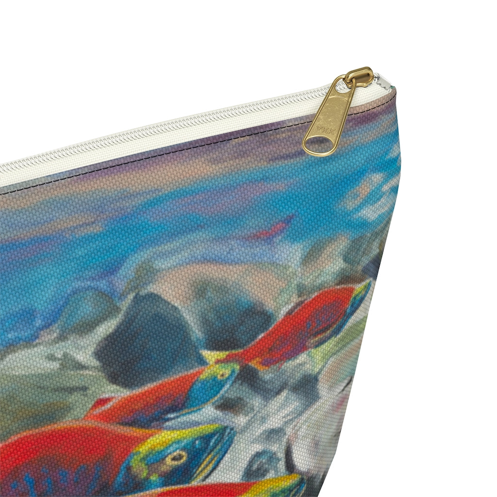 "Brookies and Reds" Accessory Pouch w T-bottom