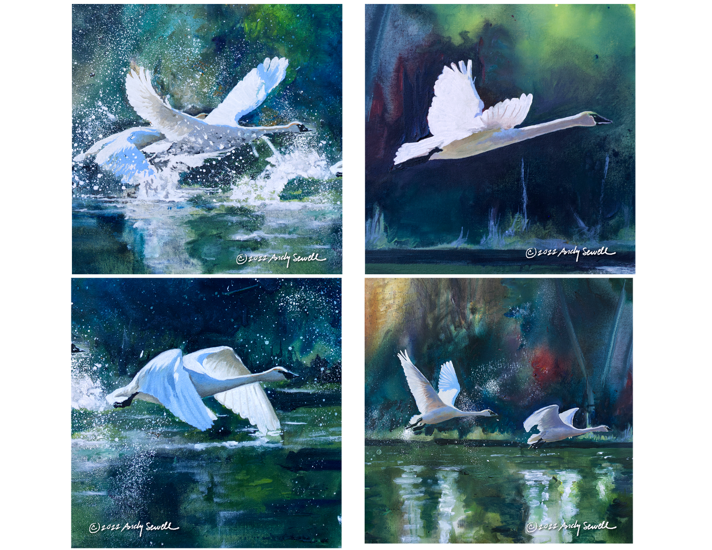 ASC485 "Seven Swans 1" ceramic coaster