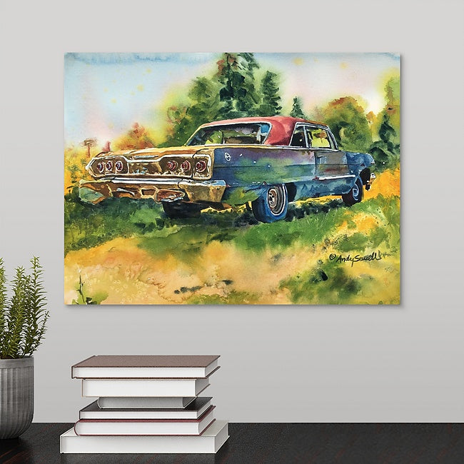 "The Old '63 Impala" 12x16 Original watercolor or signed edition Giclee Reprod. of old 1963 Impala.
