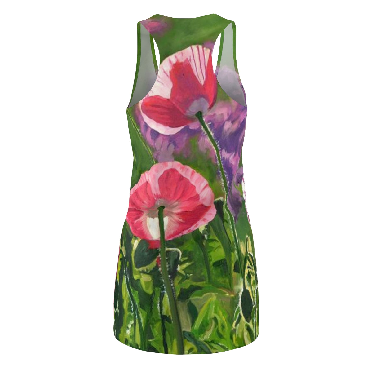 "Poppy Party" Women's Cut & Sew Racerback Dress