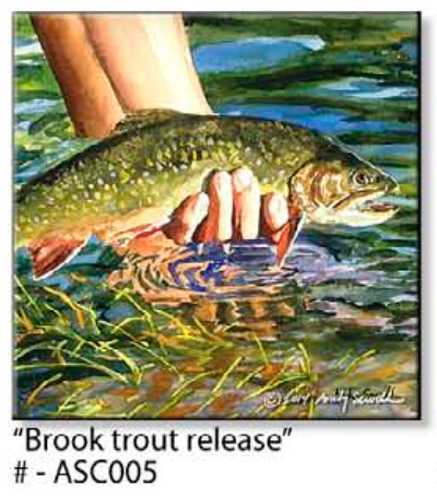ASC005 "Brook Trout Release" ceramic coaster
