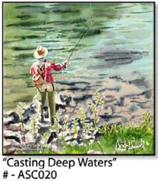 ASC020 "Casting Deep Waters" ceramic coaster