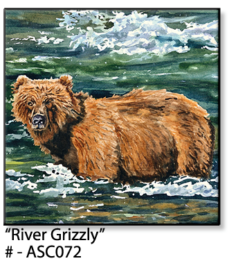 ASC072 "River Grizzly" ceramic coaster