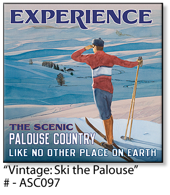 ASC097 "Vintage: Ski the Palouse" ceramic coaster