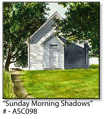 ASC105 "Genesee Country Church" ceramic coaster