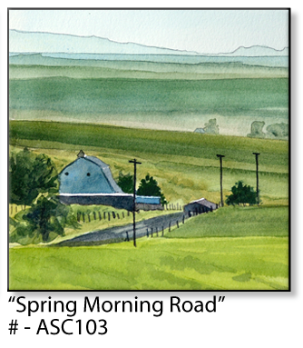 ASC103 "Spring Morning Road" ceramic coaster