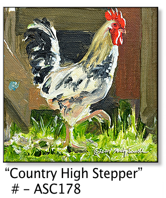 ASC178 "Country High Stepper" Chicken ceramic coaster