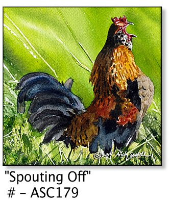 ASC179 "Country High Stepper" Chicken ceramic coaster
