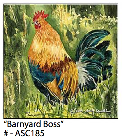 ASC185 "Barnyard Boss" Chicken ceramic coaster