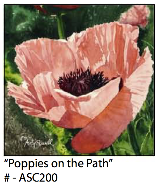 ASC200 "Poppy on the Path" ceramic coaster