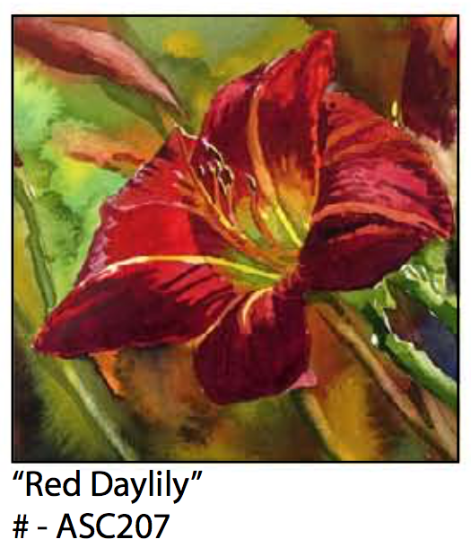 ASC207 "Red Daylily" ceramic coaster
