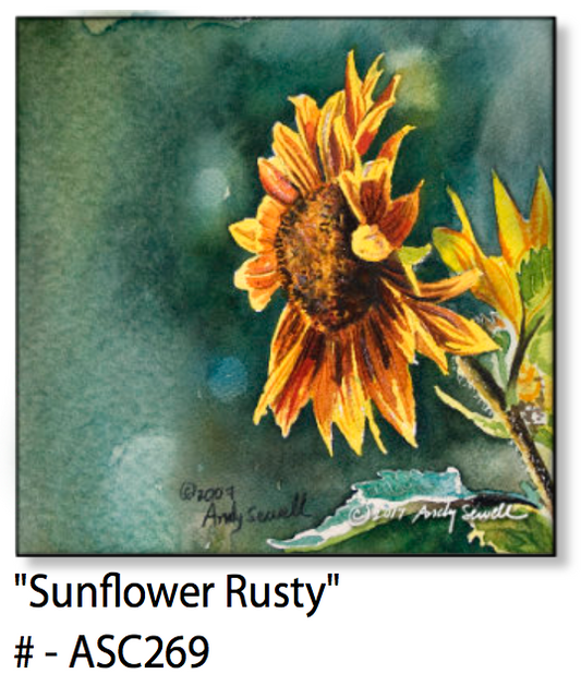 ASC269 "Sunflower Rusty" ceramic coaster