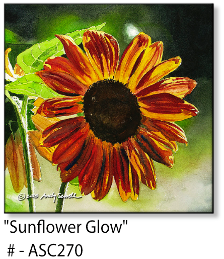 "Sunflower Glow" - 12x16 original watercolor or giclee print