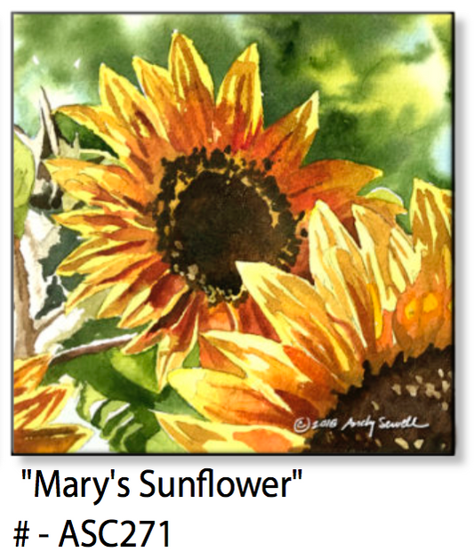 ASC271 "Mary's Sunflower" ceramic coaster