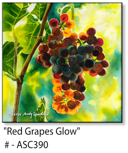 ASC390 "Red Grapes Glow" ceramic coaster