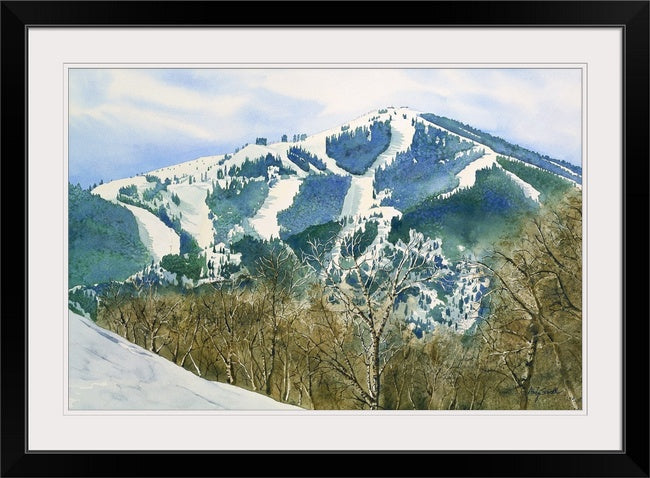 "Baldy over Bitteroot" - a limted edition Giclee reprod. from a watercolor of Sun Valley's Bald Mtn. - by Andy Sewell