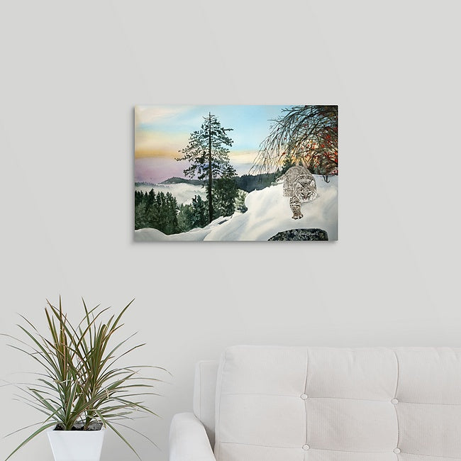 "Winter Bobcat" - 14x22, signed Giclée reprod. from a watercolor