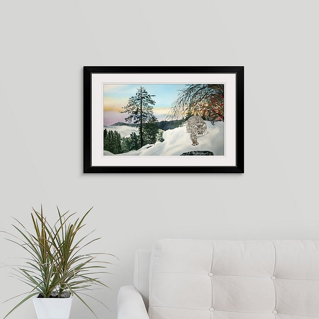 "Winter Bobcat" - 14x22, signed Giclée reprod. from a watercolor