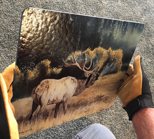 "Glass Hot Plate/Cutting Board" - 12x15"