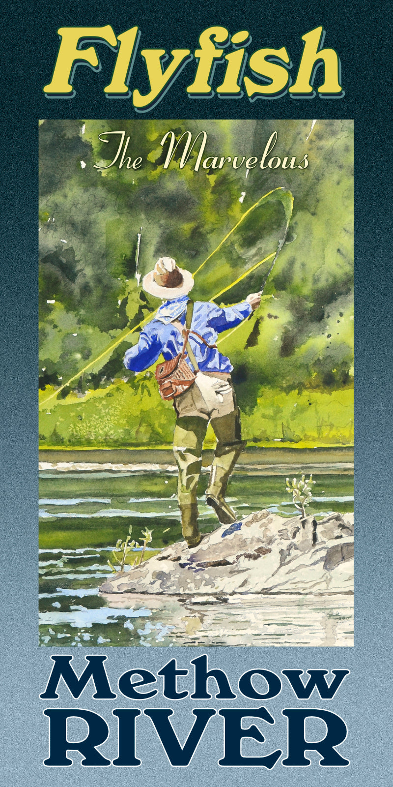 Vintage Look Fly Fishing Fish the Methow River art print from