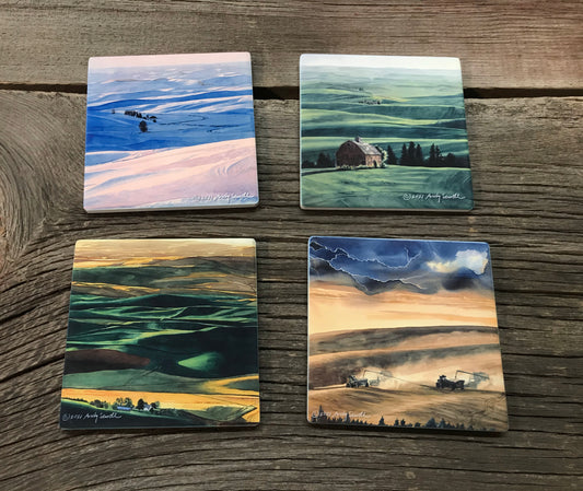 "Palouse Country" themed coaster sets: 5 options, see below.