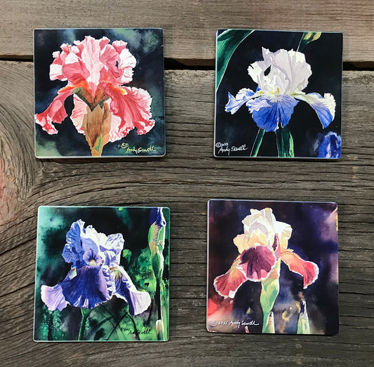 "Garden Flowers" themed coaster sets: 3 options, see below.