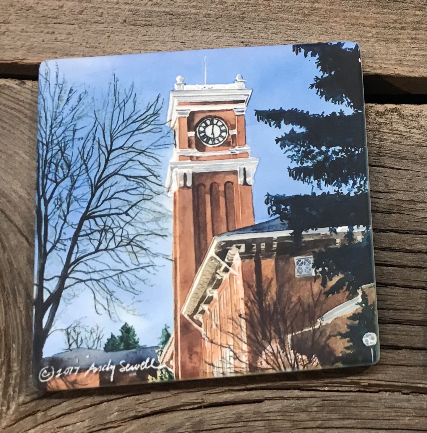 "WSU Springtime" featuring Bryan Tower, a signed edition art print from watercolor