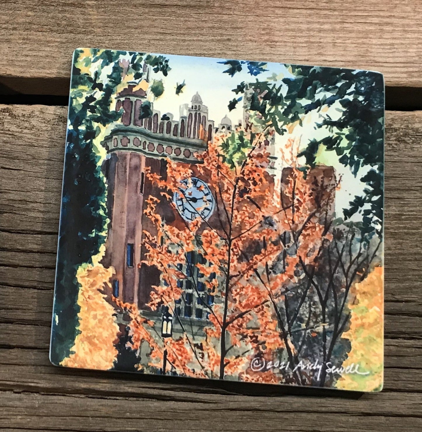 "Univ. of Idaho Admin." featuring Idaho's Admin. Bldg., a signed edition art print from watercolor
