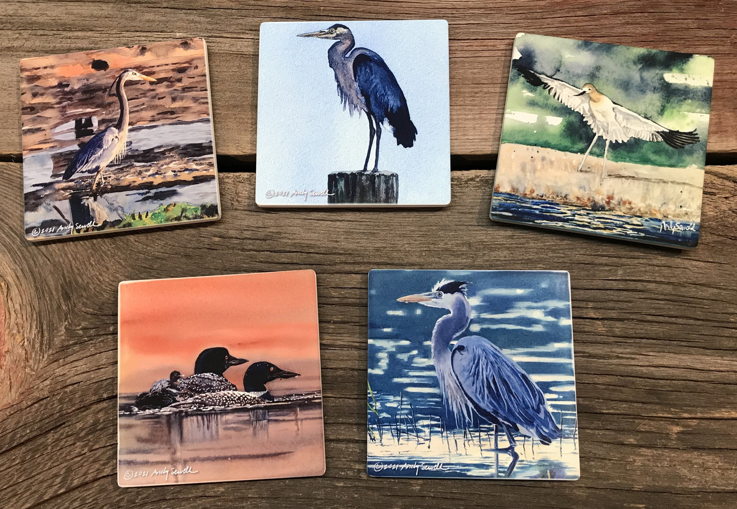 ASC369 “Heron Reflections" ceramic coaster