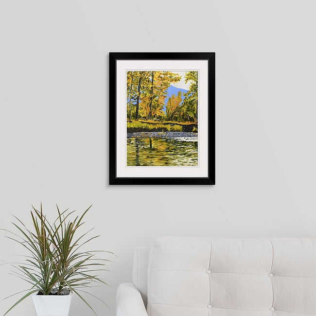 "October Reflections" - Canvas or paper Giclée art print of oil painting of NW River in October