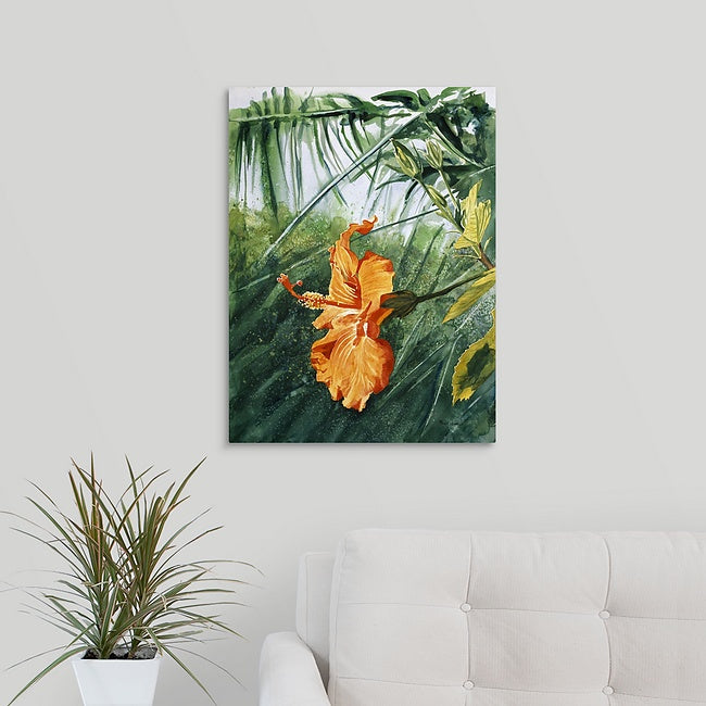 "Orange Hibiscus" 22x30 Original watercolor or giclee print
