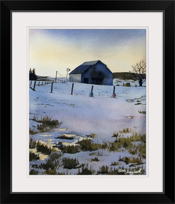 "Palouse November Evening" - Original Watercolor or giclee print