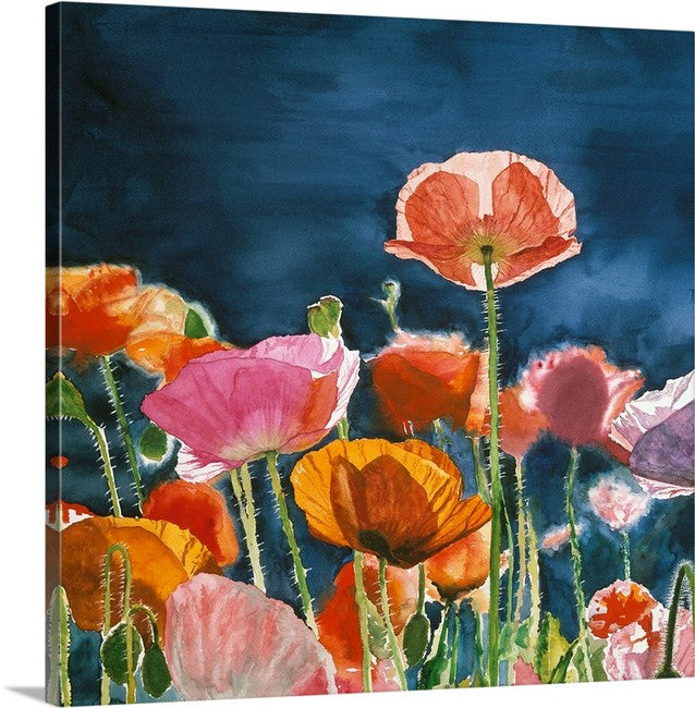 "Poppy Morning" - 24x36" Ltd. Edition, Giclée of Poppies from Original Watercolor by Andy Sewell