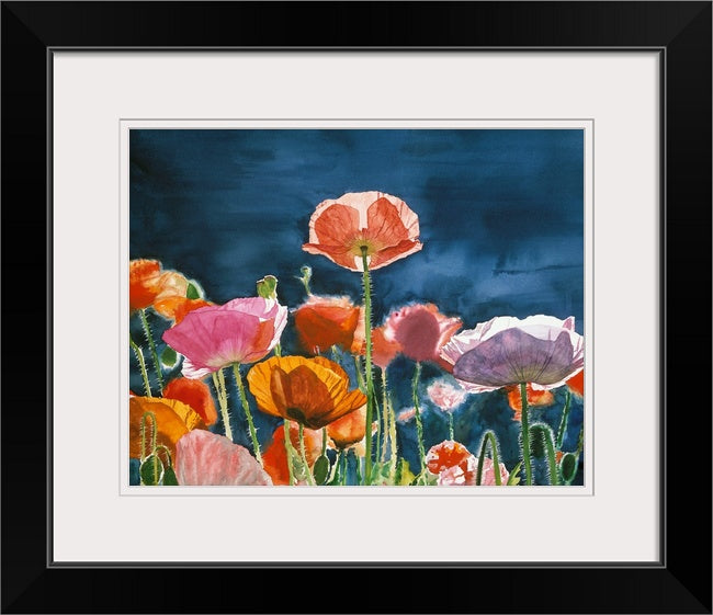 "Poppy Morning" - 24x36" Ltd. Edition, Giclée of Poppies from Original Watercolor by Andy Sewell