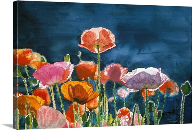 "Poppy Morning" - 24x36" Ltd. Edition, Giclée of Poppies from Original Watercolor by Andy Sewell