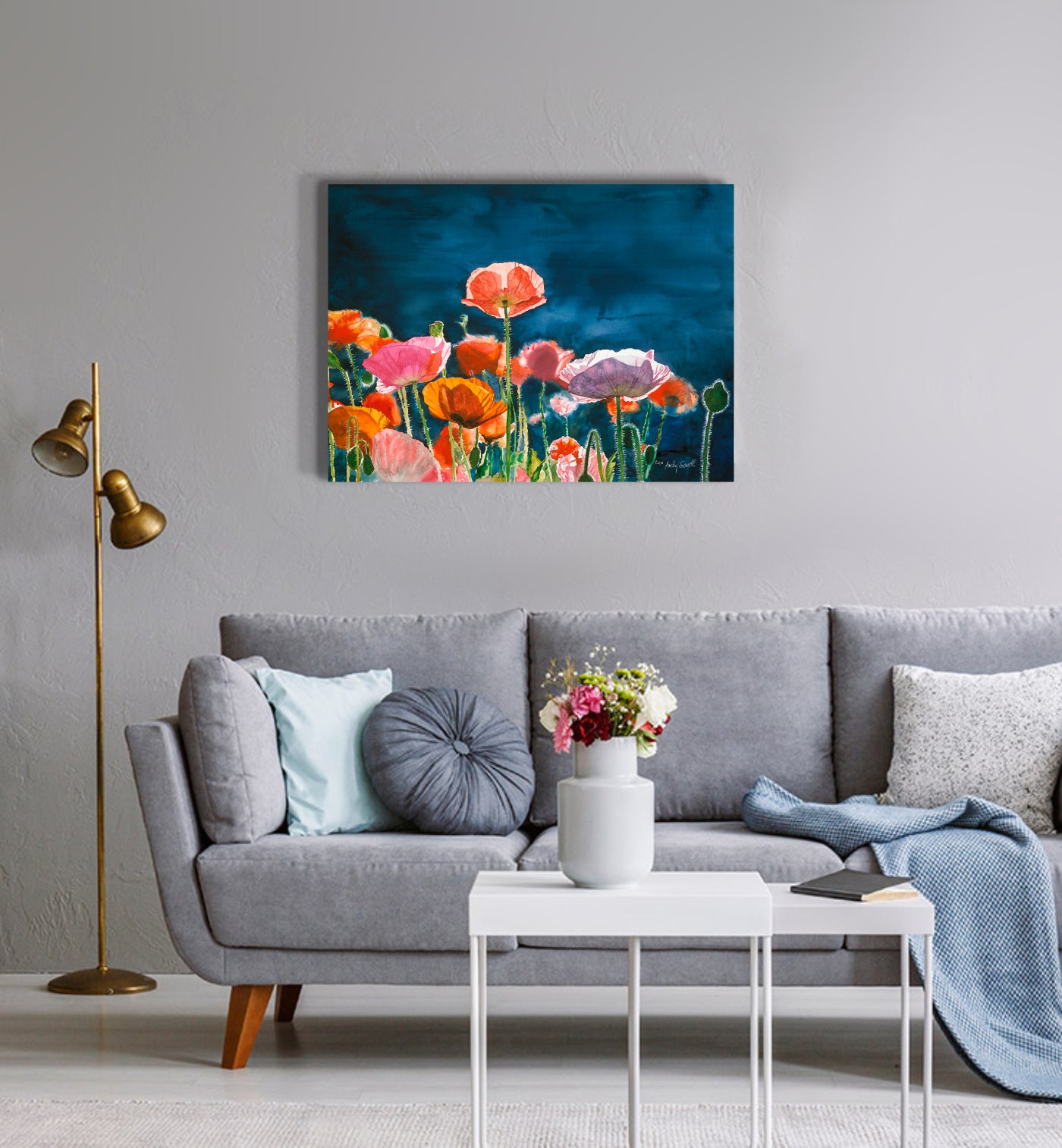 "Poppy Morning" - 24x36" Ltd. Edition, Giclée of Poppies from Original Watercolor by Andy Sewell