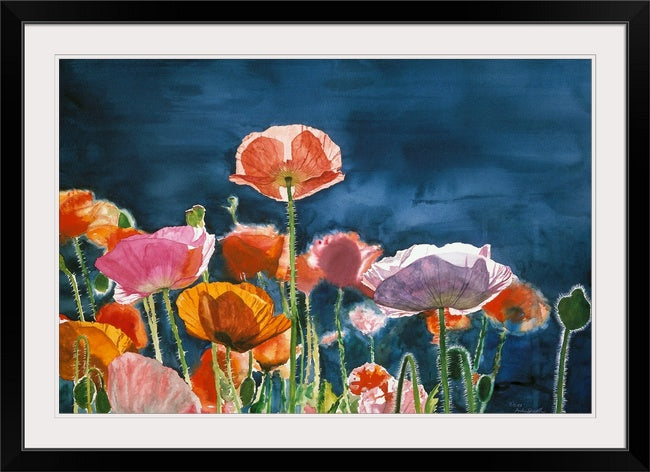 "Poppy Morning" - 24x36" Ltd. Edition, Giclée of Poppies from Original Watercolor by Andy Sewell