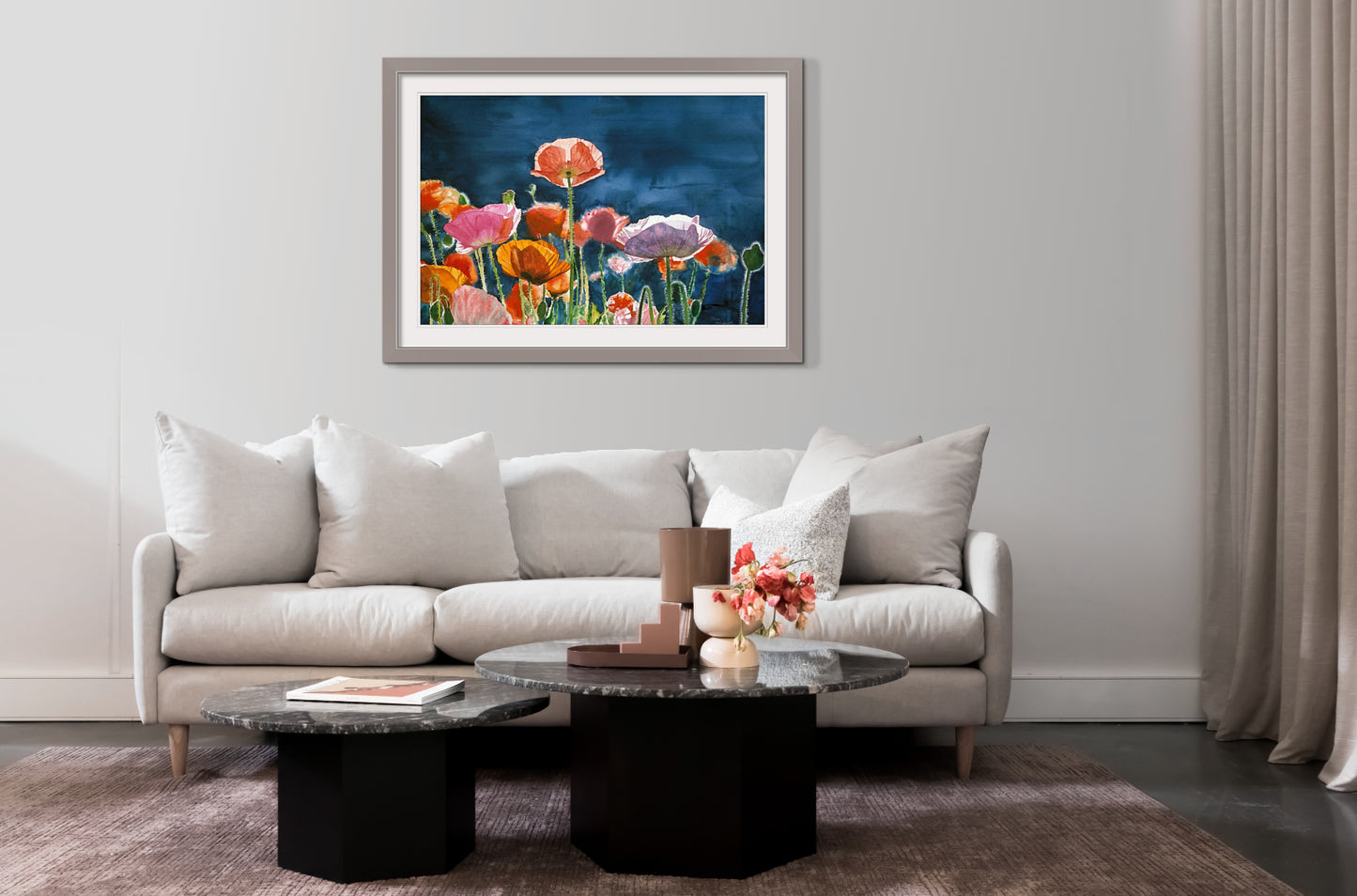 "Poppy Morning" - 24x36" Ltd. Edition, Giclée of Poppies from Original Watercolor by Andy Sewell
