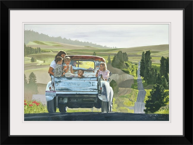 "Riding with Jesus" - Giclée art prints of Jesus with the kids.
