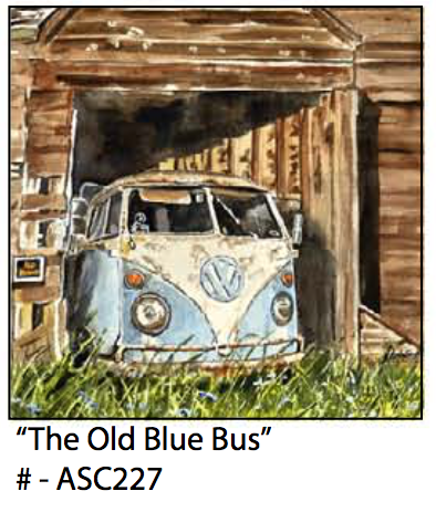 ASC227 "The Old Blue Bus" ceramic coaster