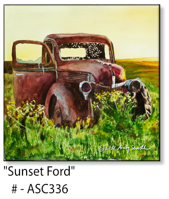 ASC336 “Sunset Ford“ ceramic coaster