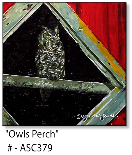 ASC379 "Owl's Perch" ceramic coaster