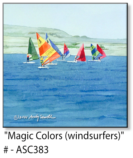 ASC383 "Magic Colors (windsurfing)" ceramic coaster