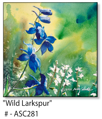 ASC281 "Wild Larkspur " ceramic coaster