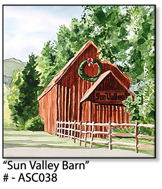 ASC038 "Sun Valley Barn" ceramic coaster