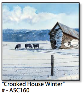 ASC160 "Crooked House Winter" ceramic coaster